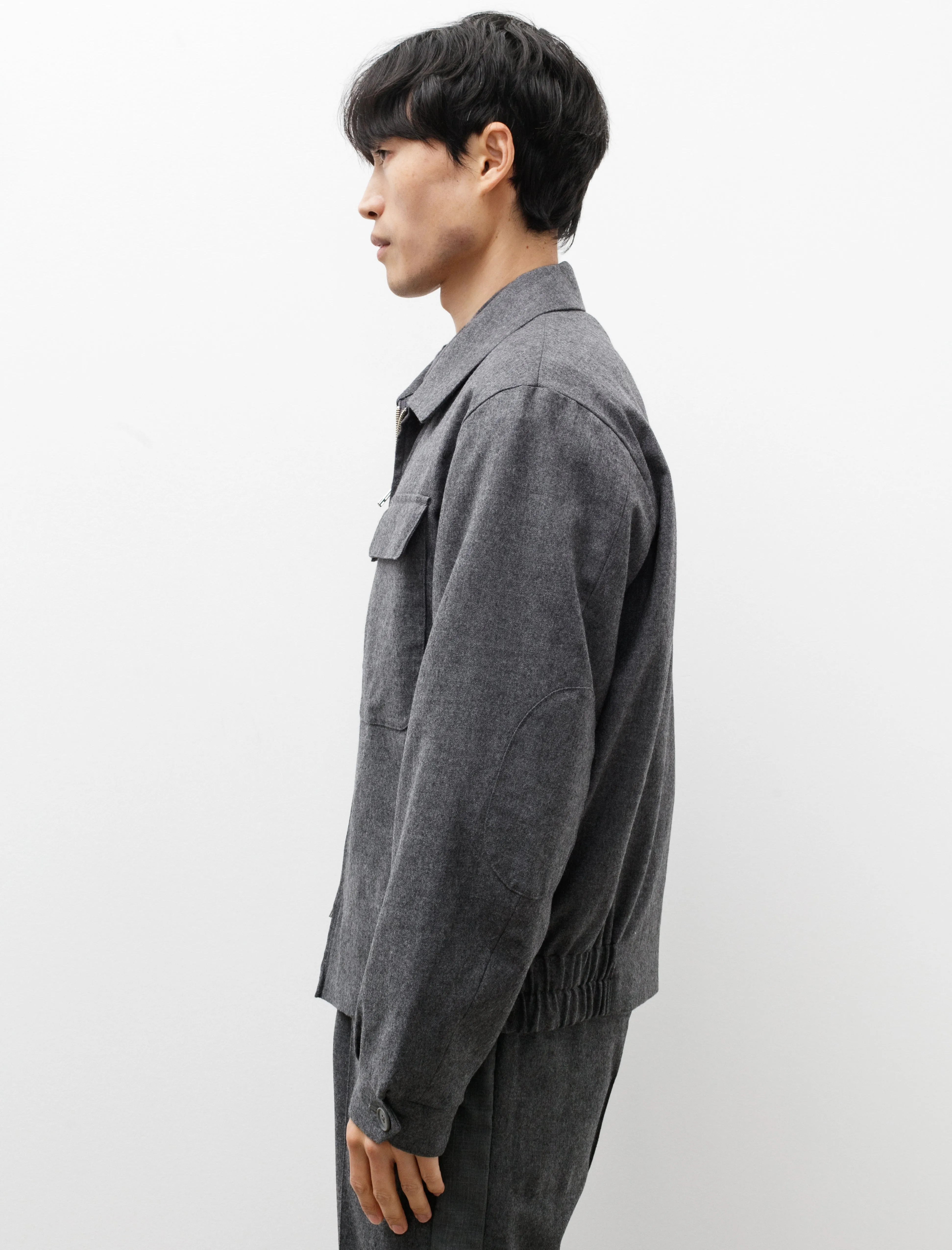 Swing Top C Jacket Grey Melange Wool