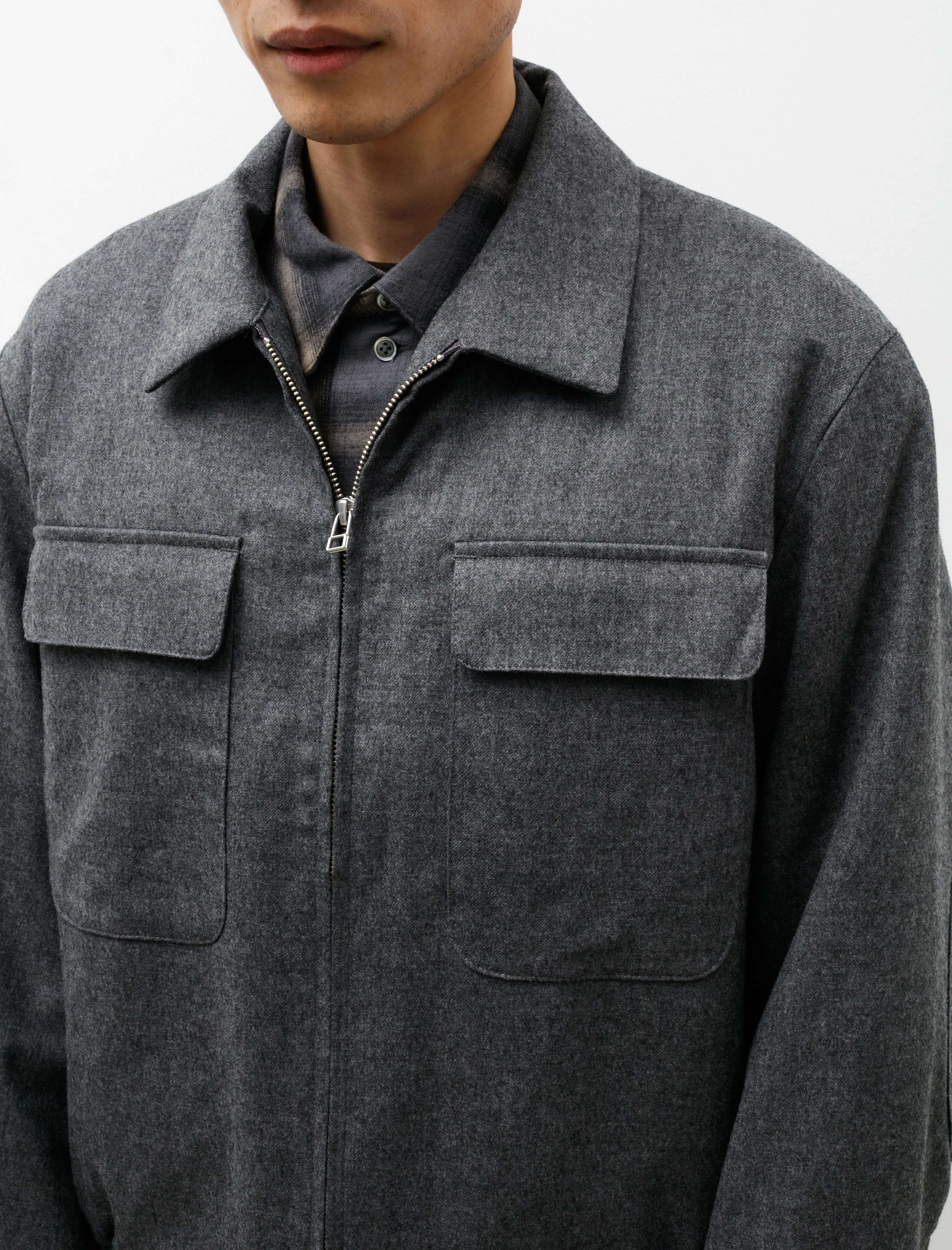 Swing Top C Jacket Grey Melange Wool