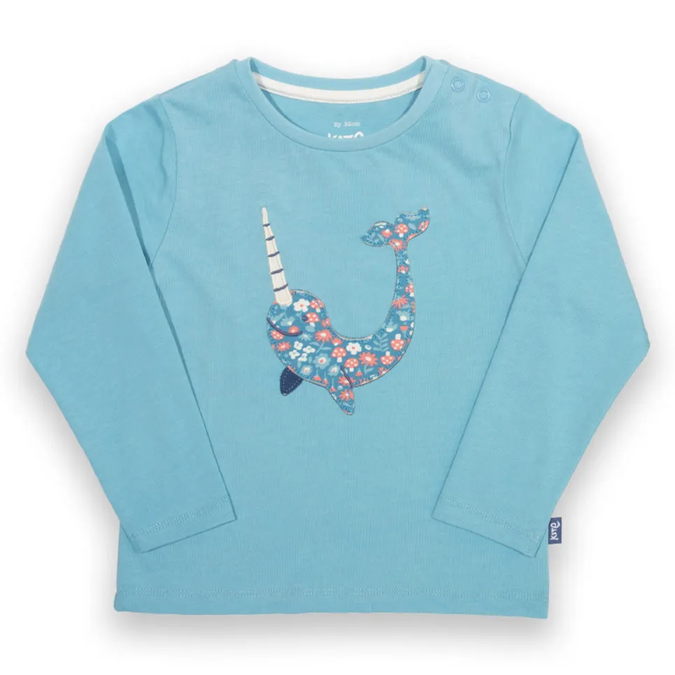 T-shirt- narwhal appliqué