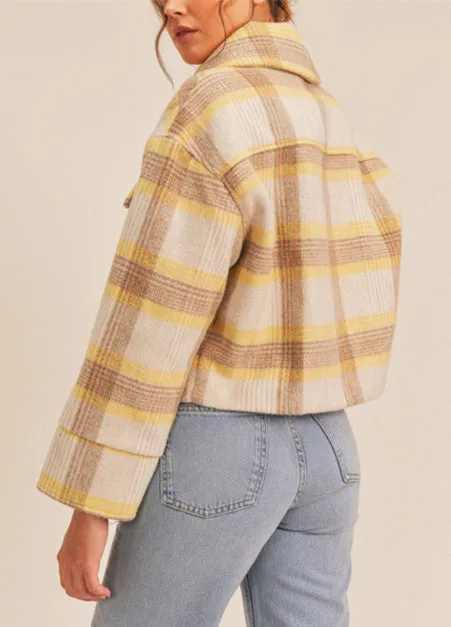 Taupe And Yellow Plaid Jacket