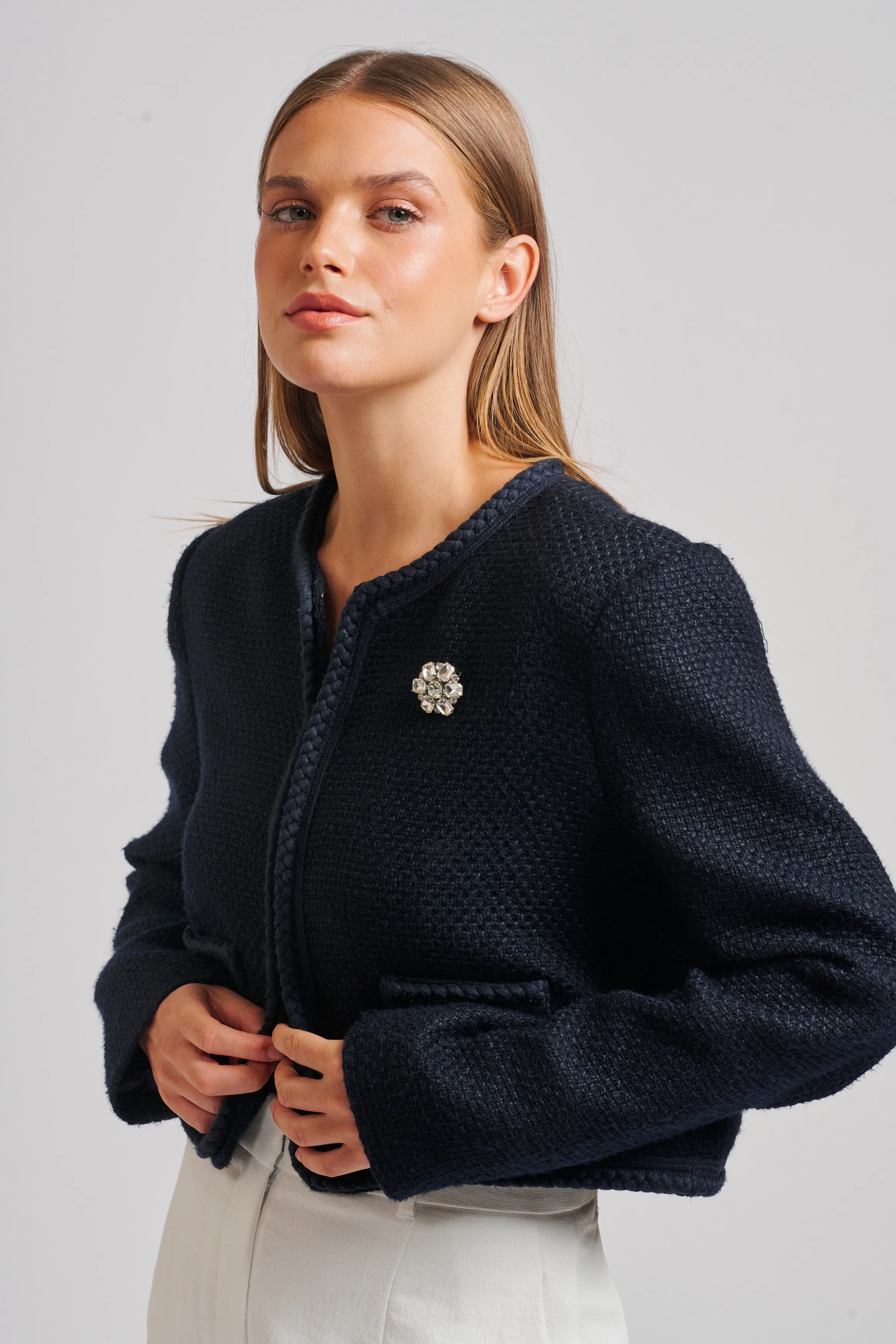 The Audrey Cropped Boucle Jacket