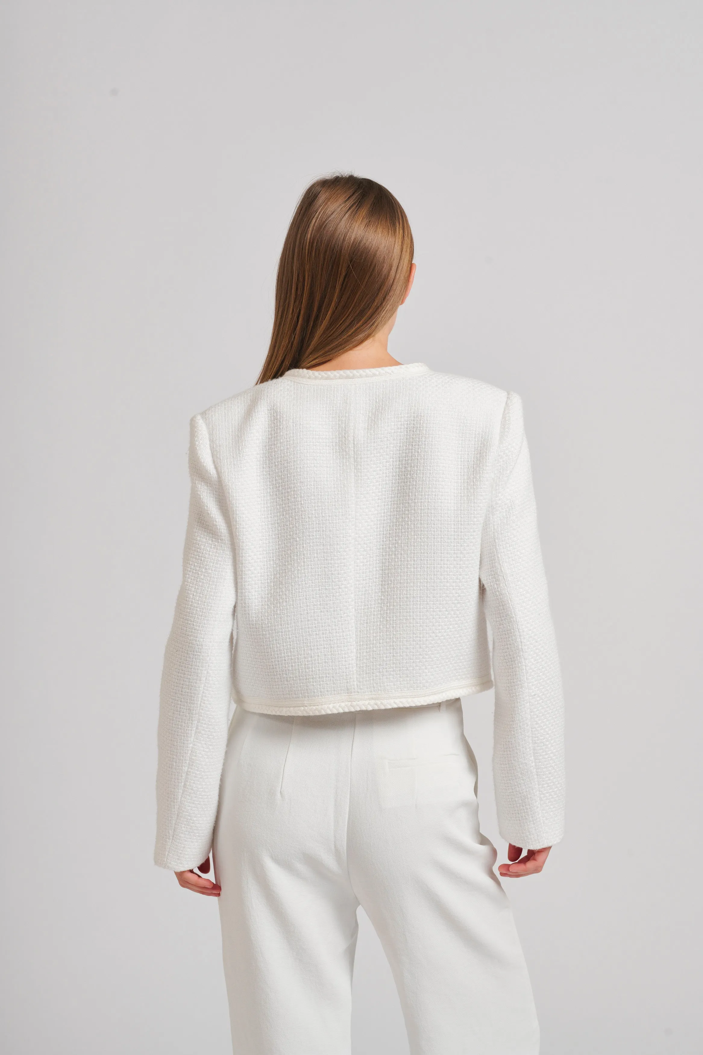 The Audrey Cropped Boucle Jacket