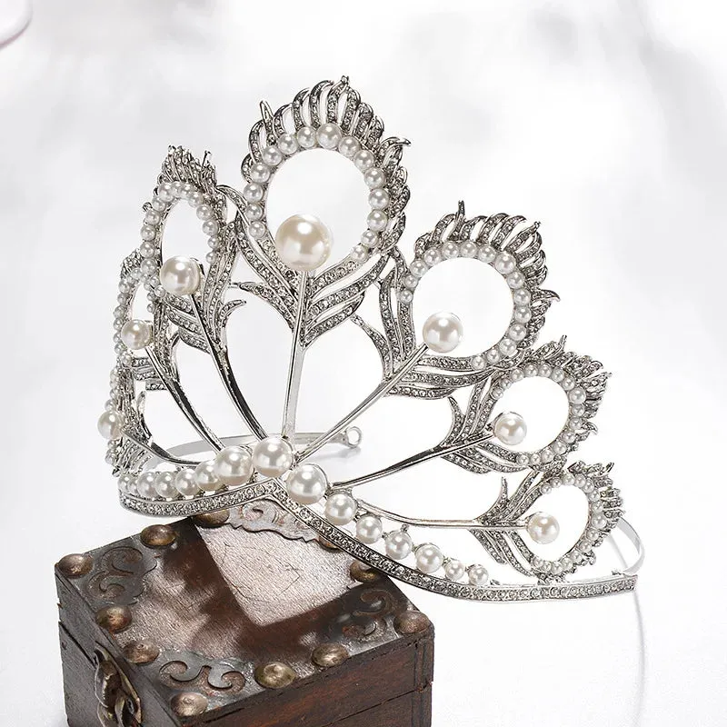 The Peacock Pearl and Rhinestone Tiara