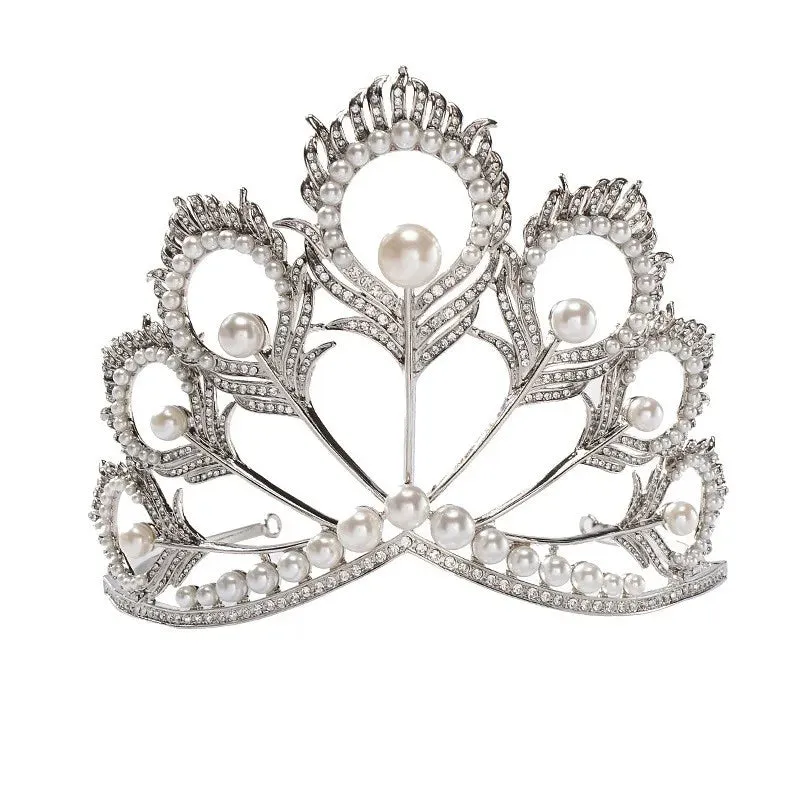 The Peacock Pearl and Rhinestone Tiara