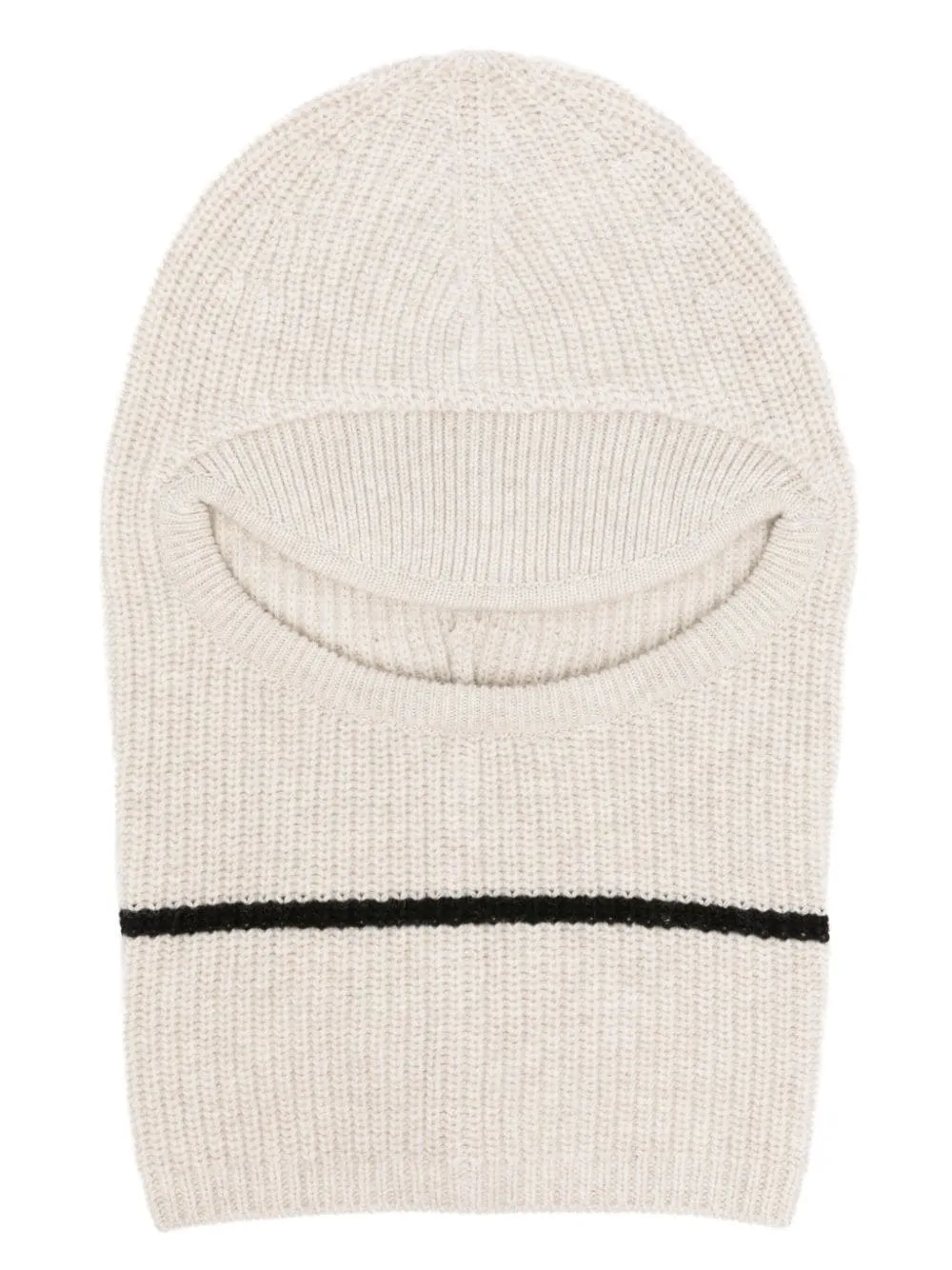 two-tone striped ribbed-knit balaclava