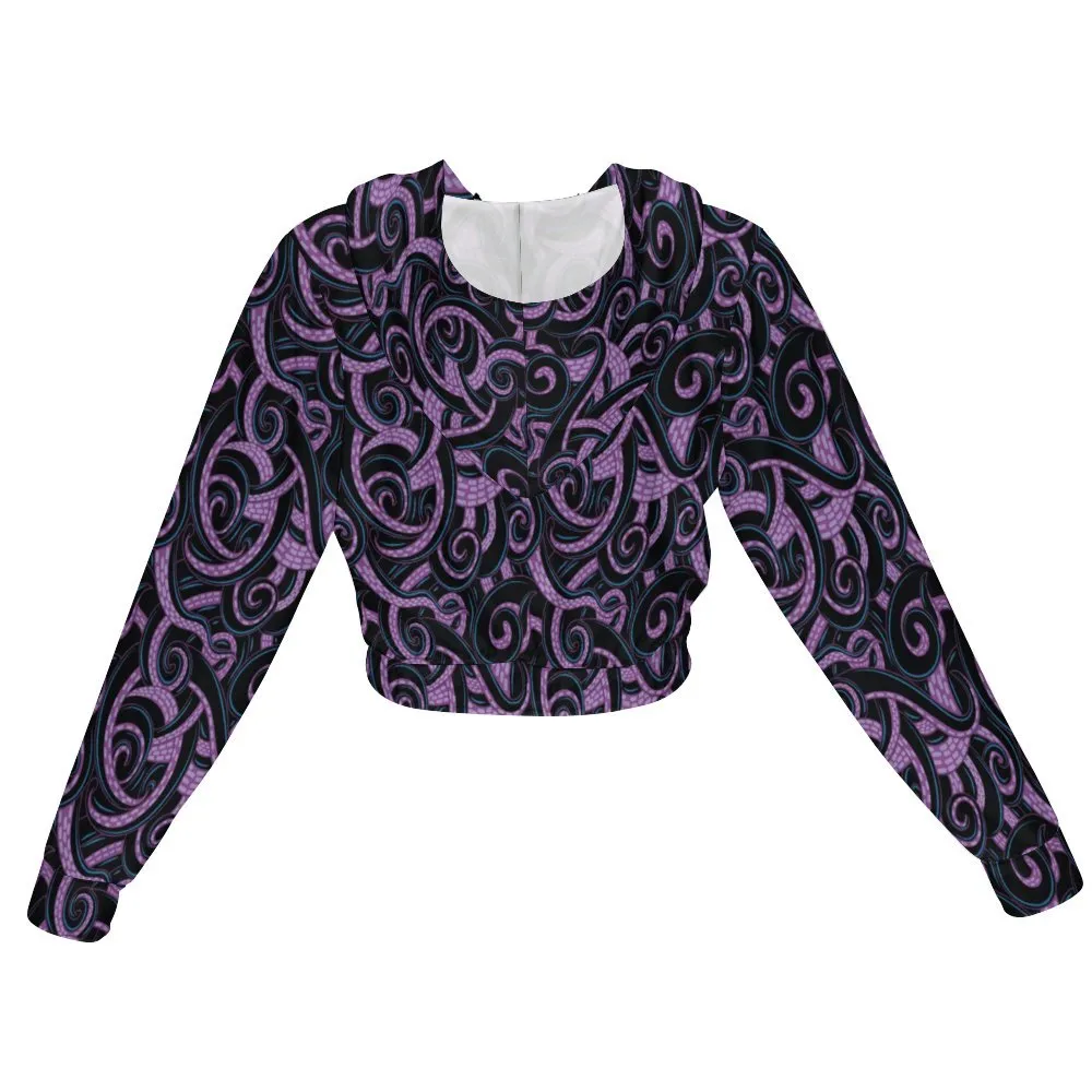 Ursula Tentacles Women's Cropped Zipper Jacket