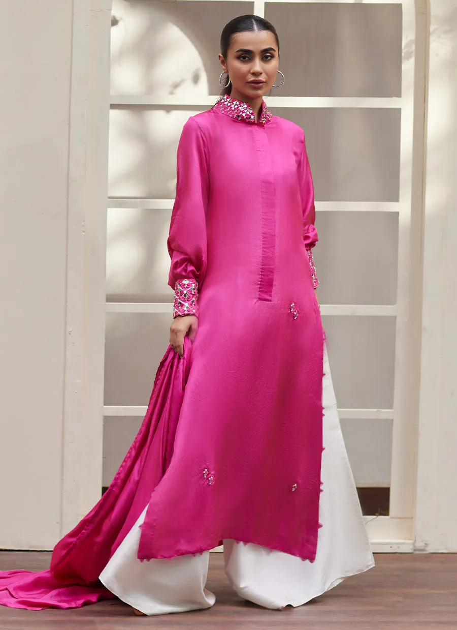 Vanka Fuschia Raw Silk Shirt