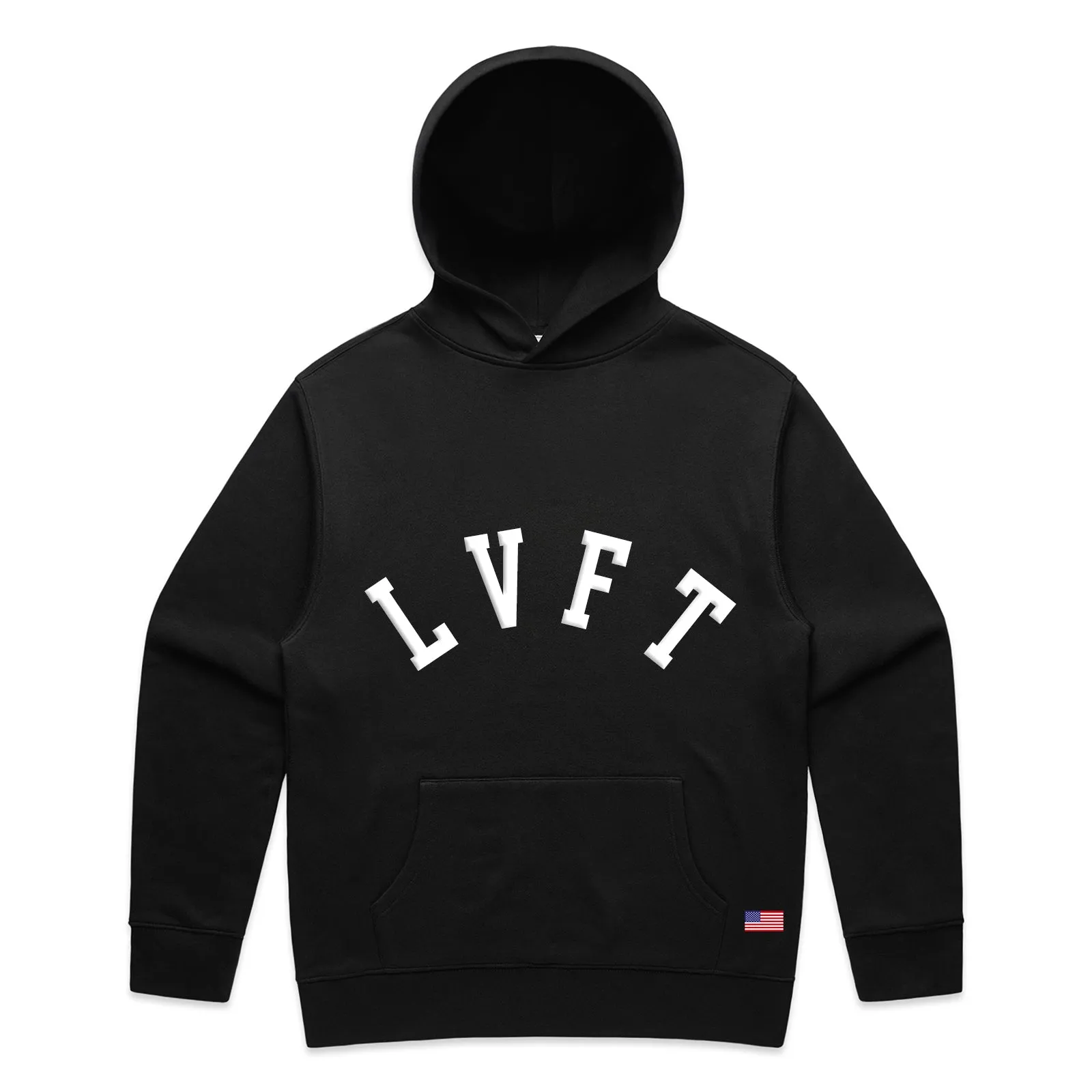 Varsity Crew Pullover Hoodie - Black