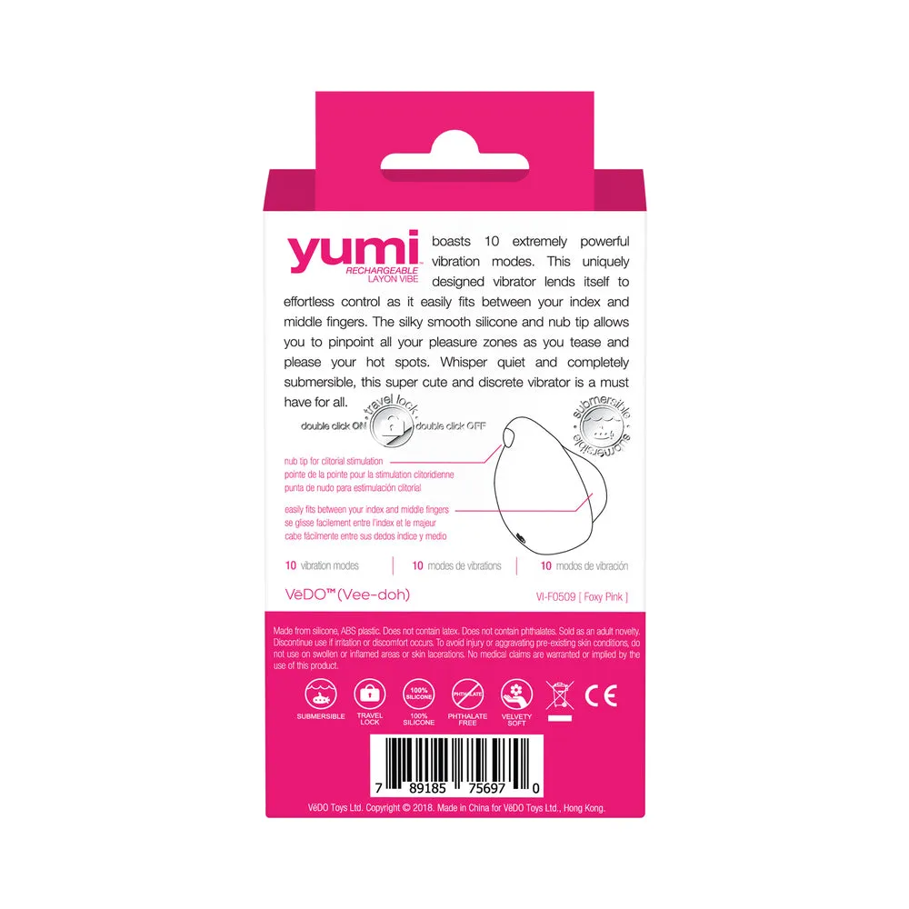 VeDO Yumi Rechargeable Finger Vibe - Foxy Pink