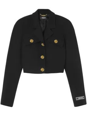 Versace Black Wool Cropped Jacket