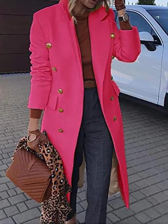 Very Chic Long Double Breasted Blazer