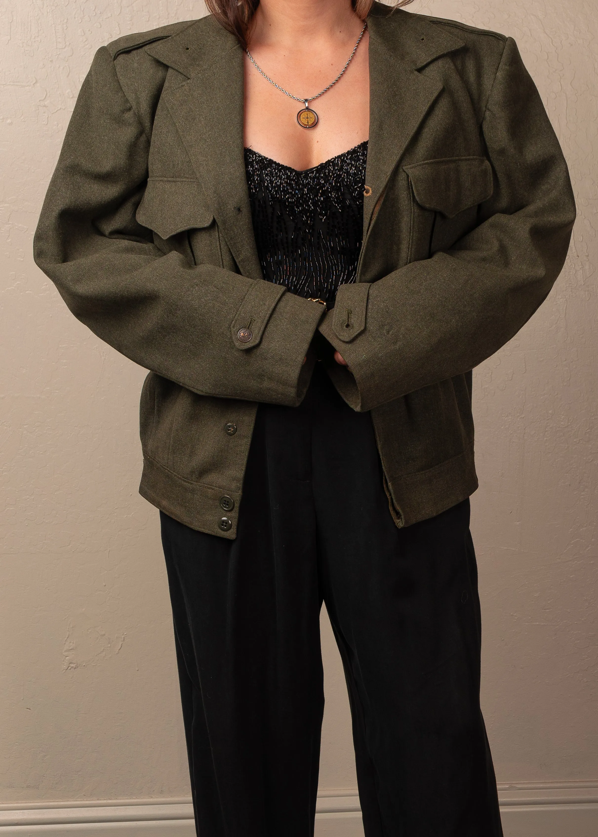 Vintage Green Military Jacket