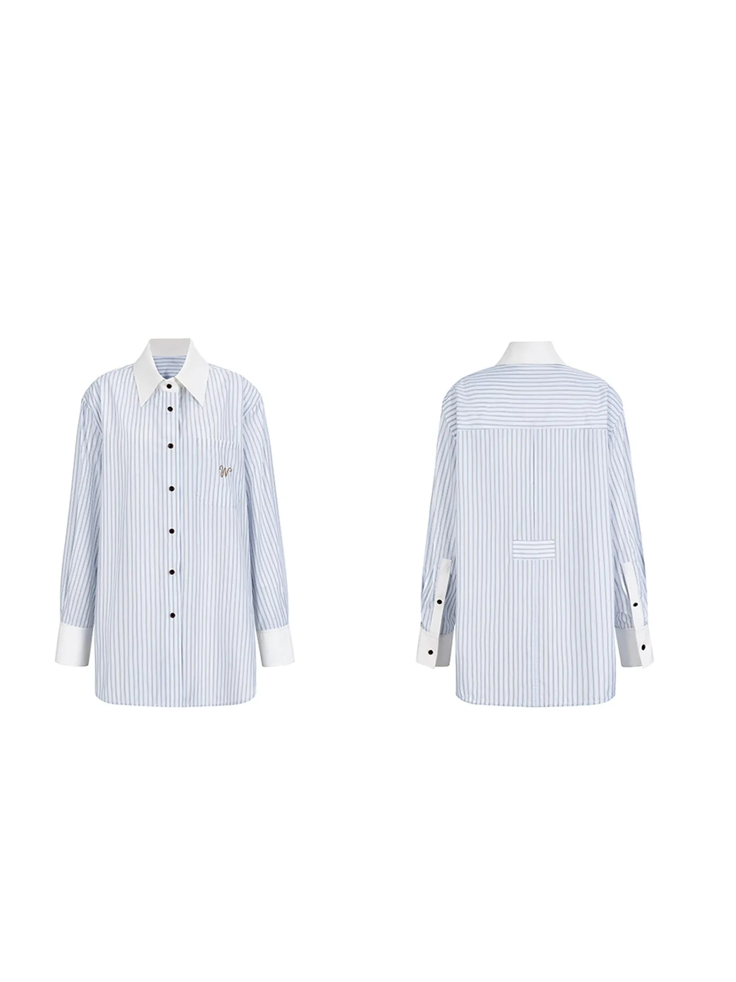 WESAME LAB BLUE AND WHITE STRIPED BLOUSE SHIRT