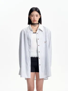 WESAME LAB BLUE AND WHITE STRIPED BLOUSE SHIRT