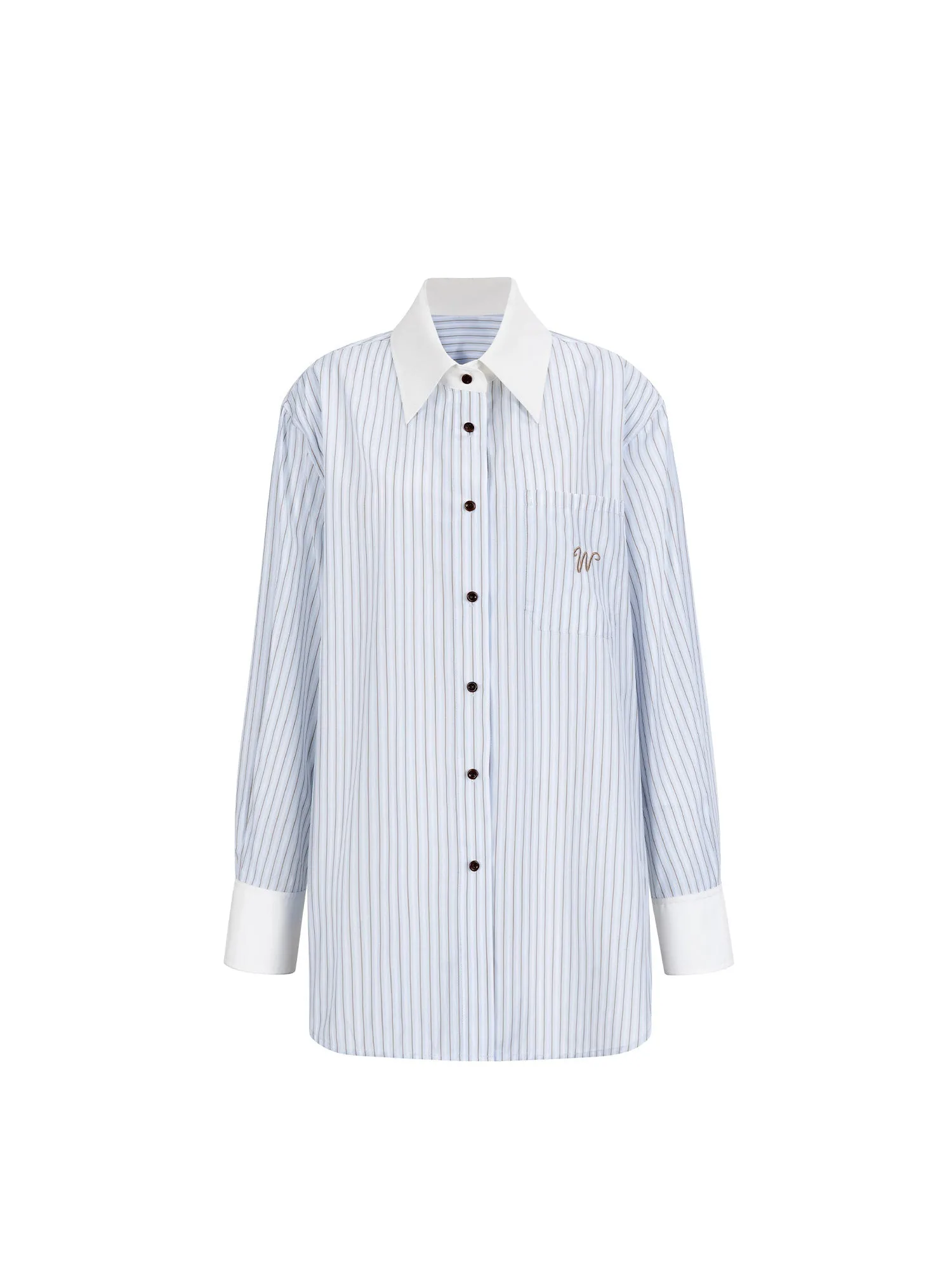 WESAME LAB BLUE AND WHITE STRIPED BLOUSE SHIRT