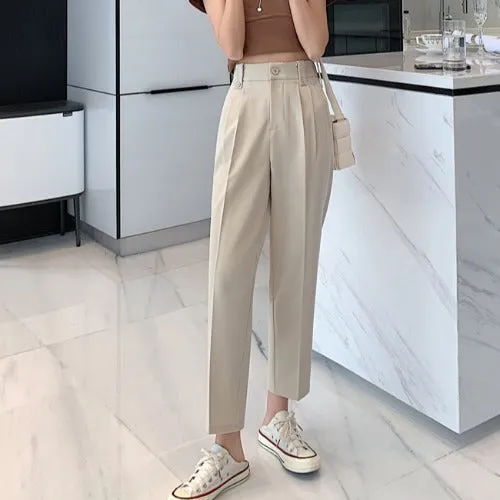 Women's High Waist Straight Pants