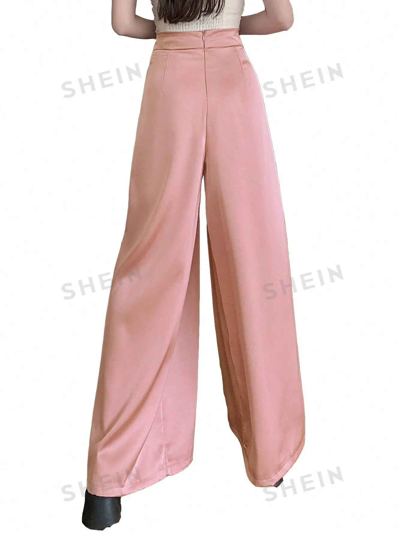 Women's High Waist Wide Leg Pants With Pockets