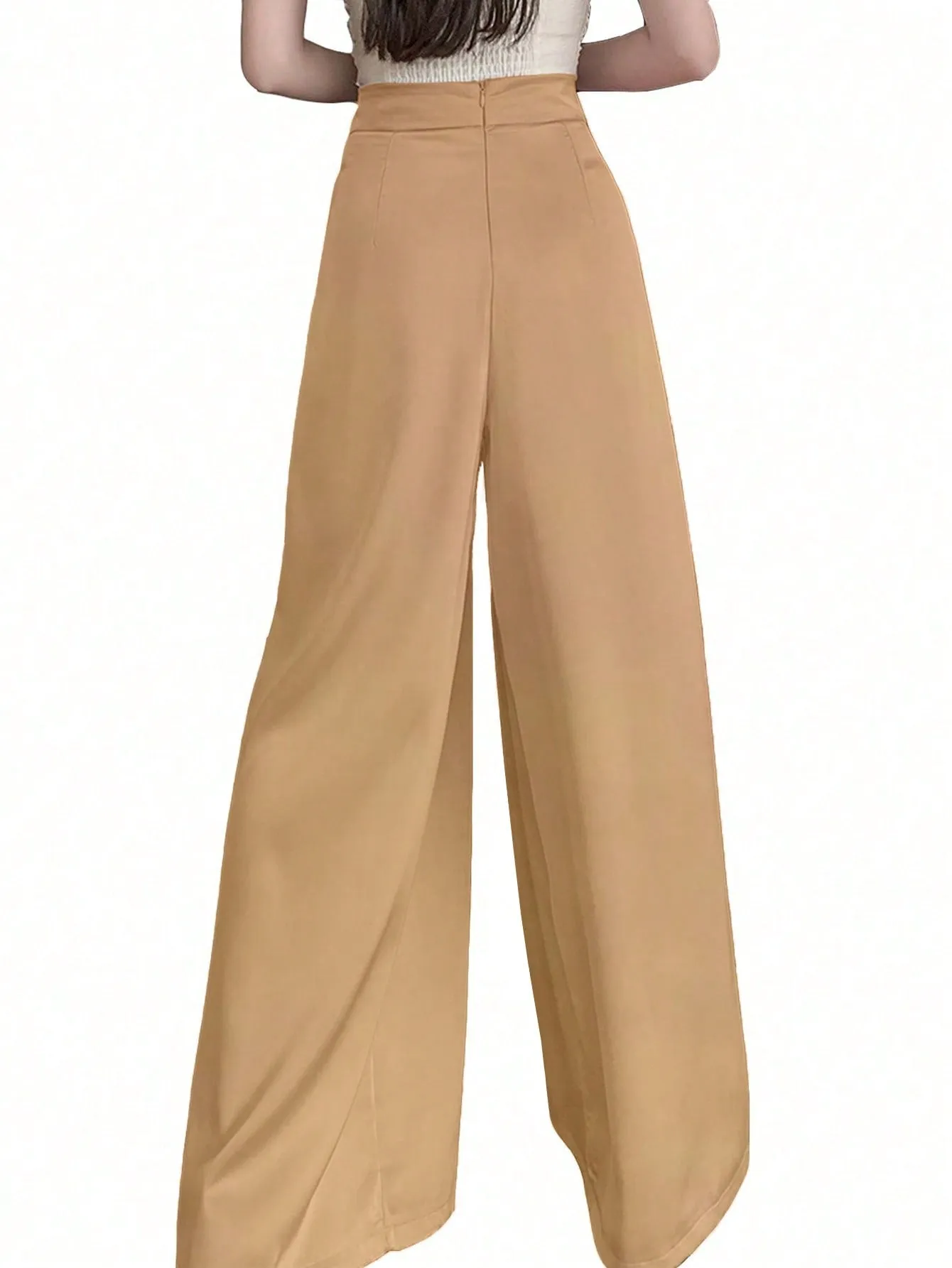 Women's High Waist Wide Leg Pants With Pockets