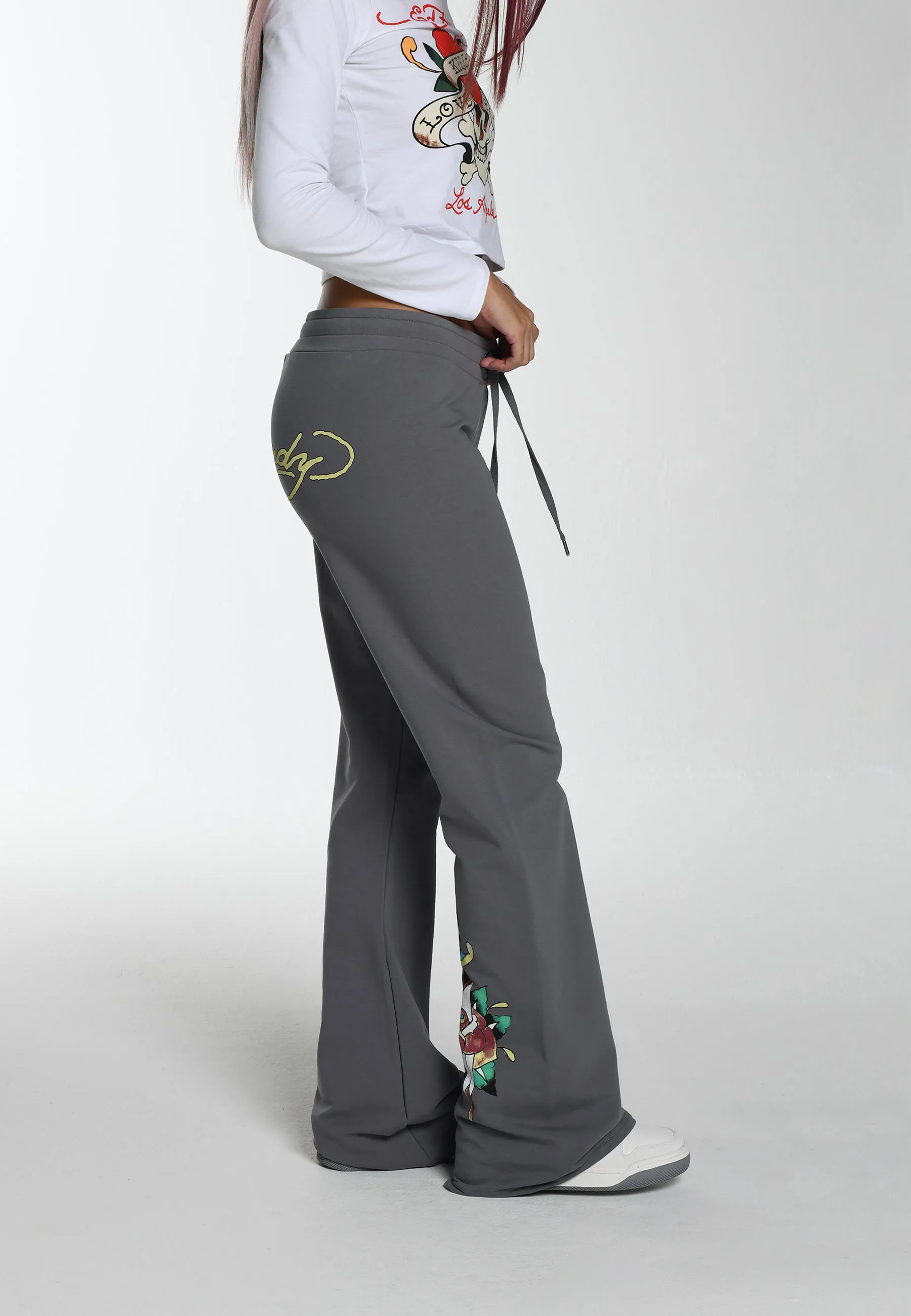 Womens Lks Flared Trousers - Grey