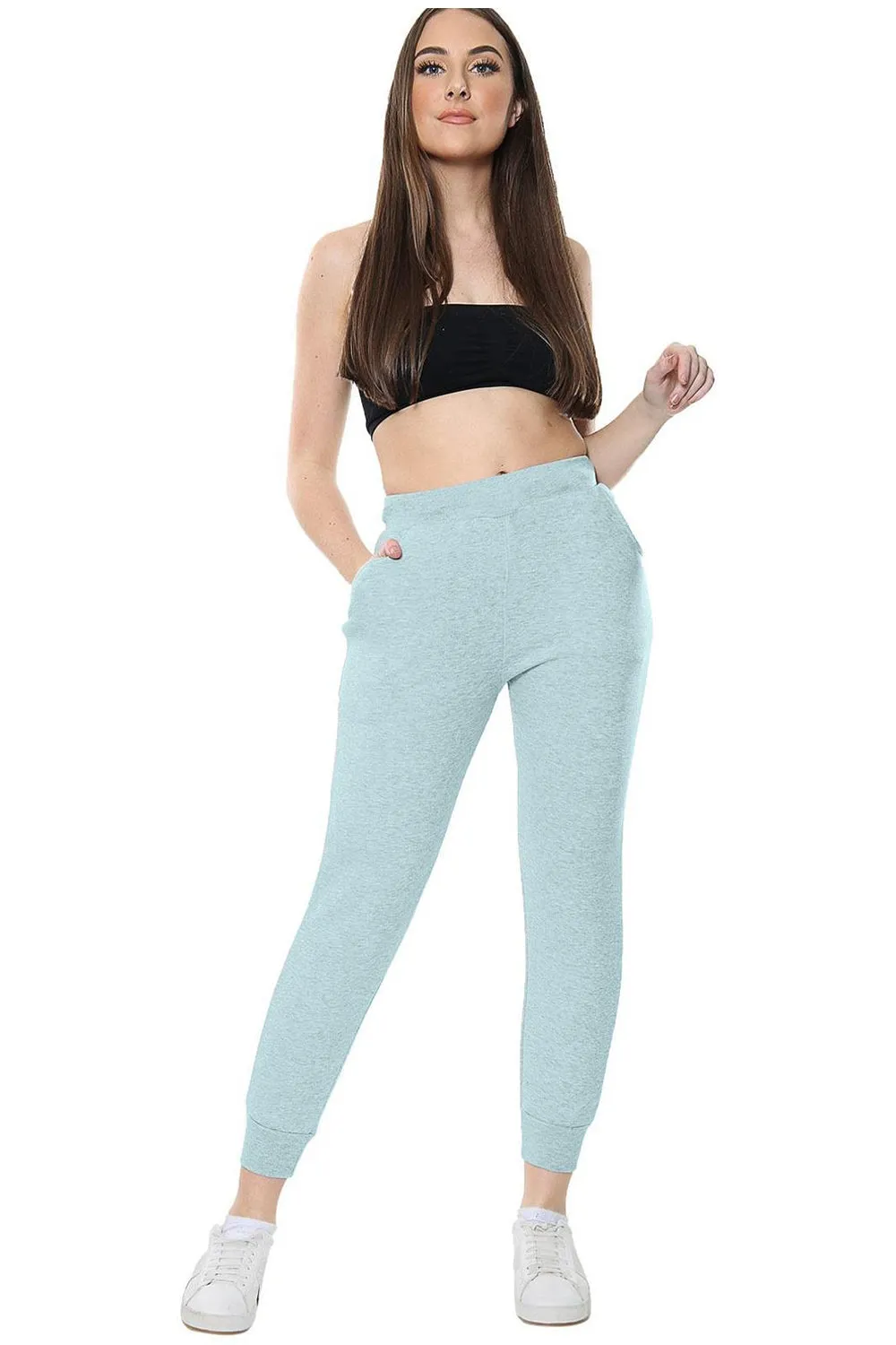 Womens Polycotton Slim Fit Joggers