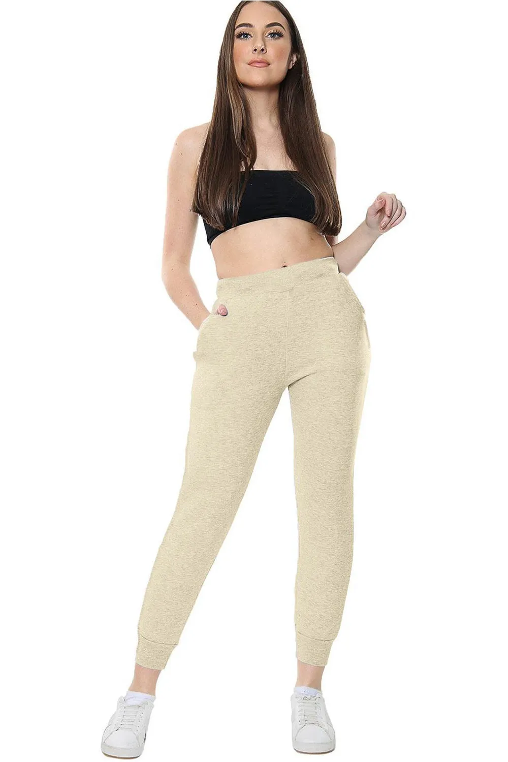 Womens Polycotton Slim Fit Joggers