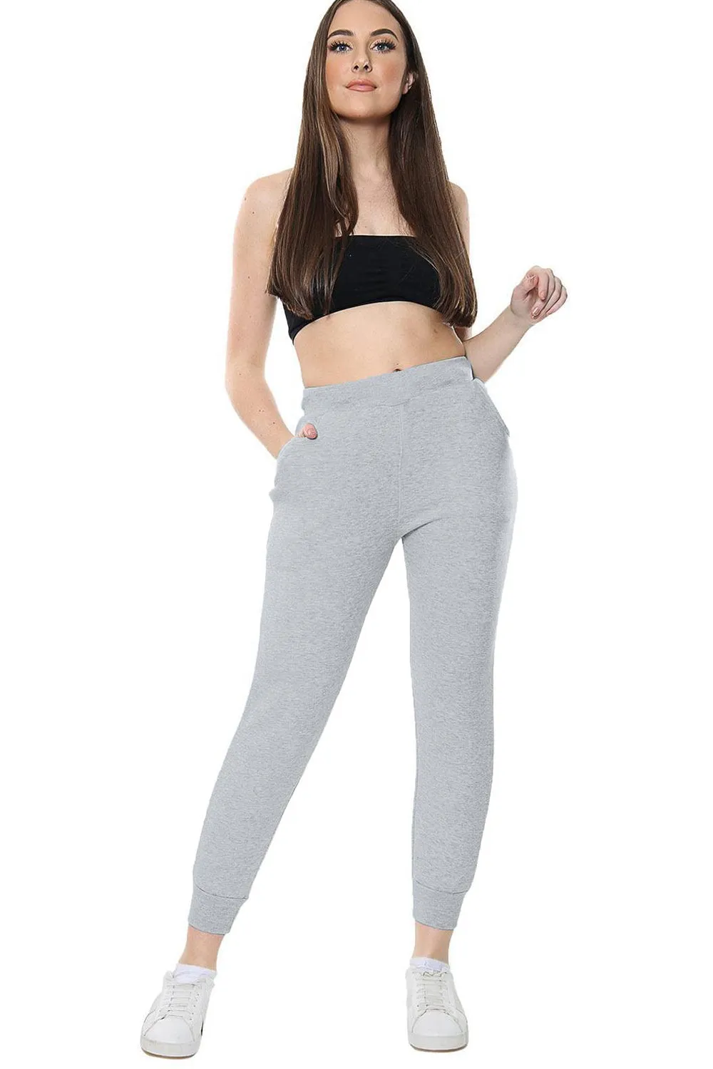 Womens Polycotton Slim Fit Joggers