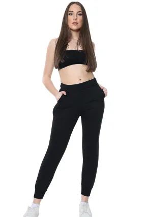 Womens Polycotton Slim Fit Joggers