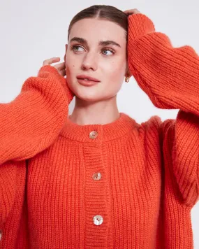 WOOLY CARDIGAN BENI BRIGHT ORANGE