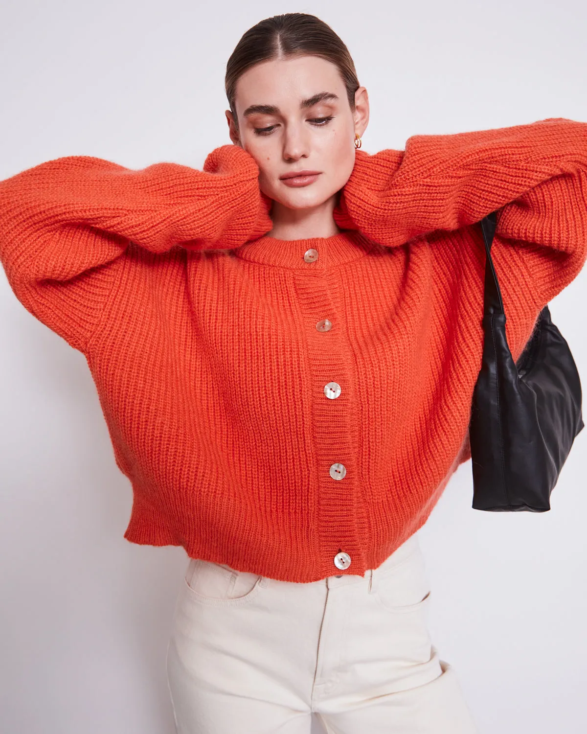 WOOLY CARDIGAN BENI BRIGHT ORANGE