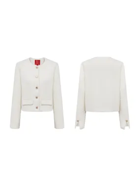 YAYING Parisian-style Bouclé Cropped Jacket