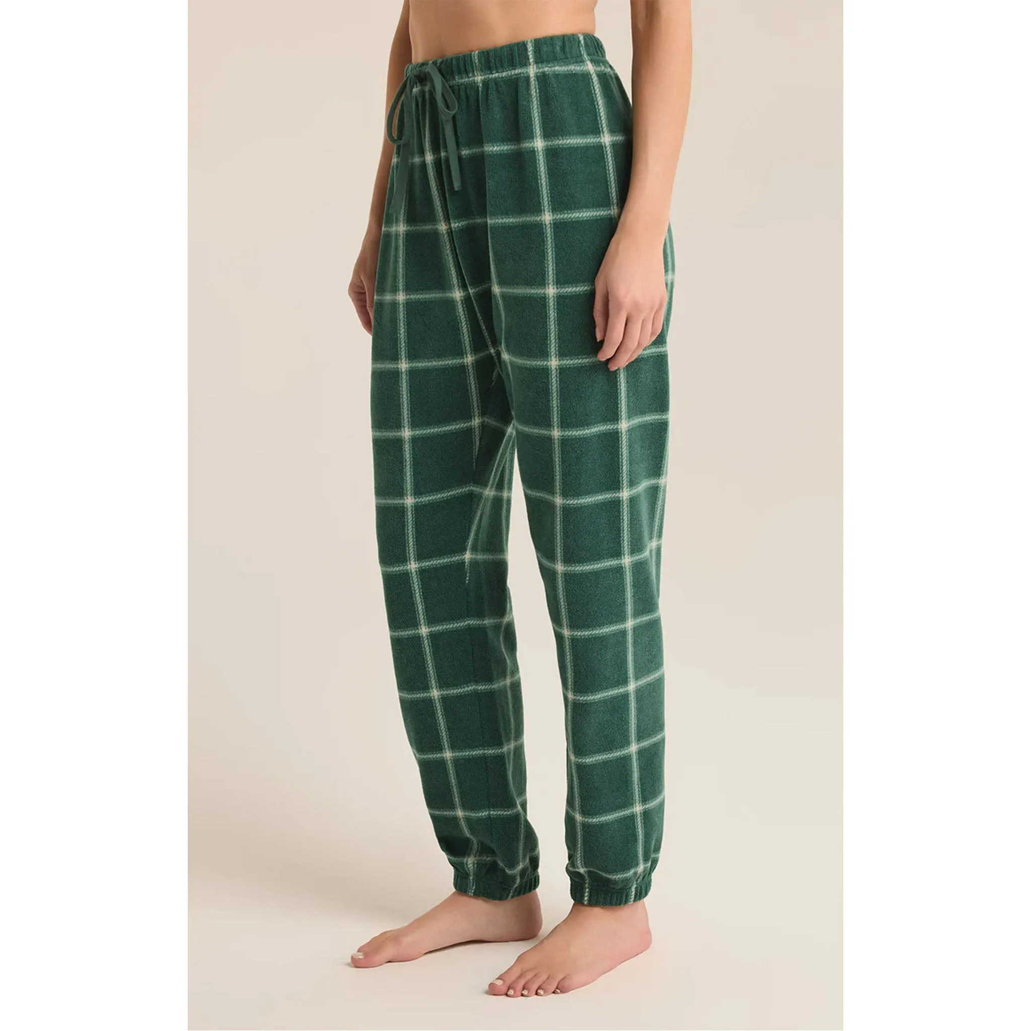 Z Supply Plaid Jogger in Noble Fir