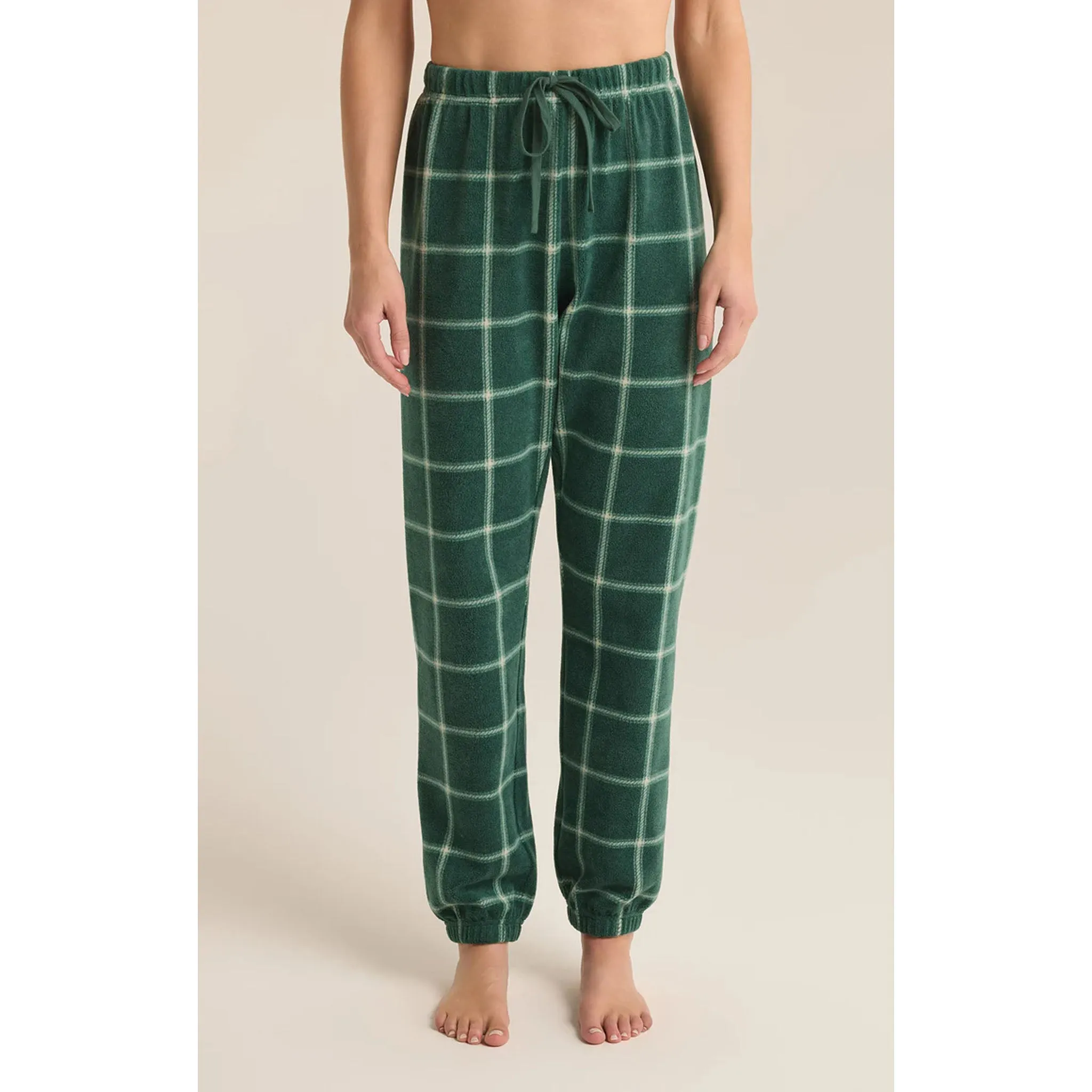 Z Supply Plaid Jogger in Noble Fir