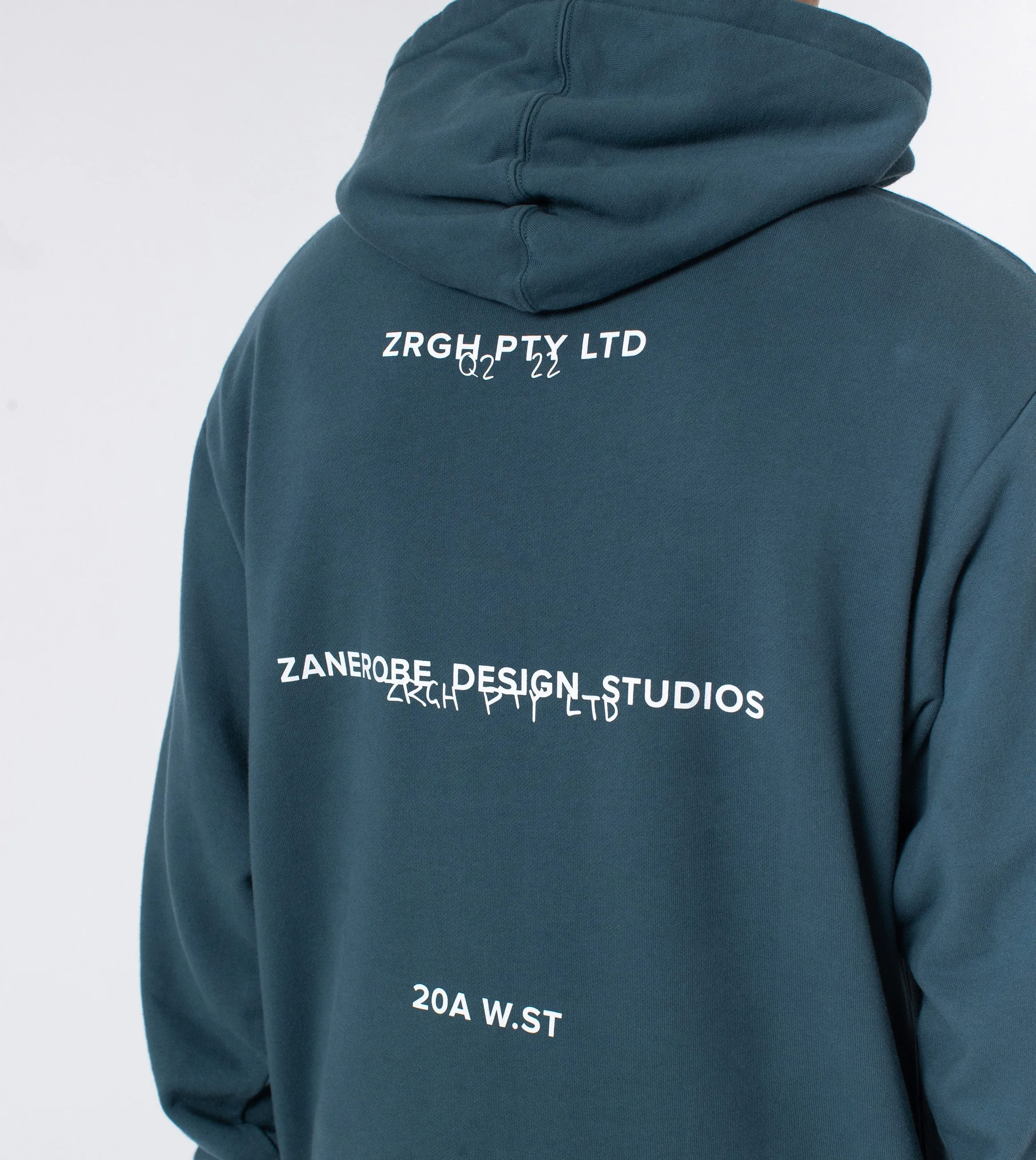 ZRGH Orgo Hood Sweat Dk Aqua