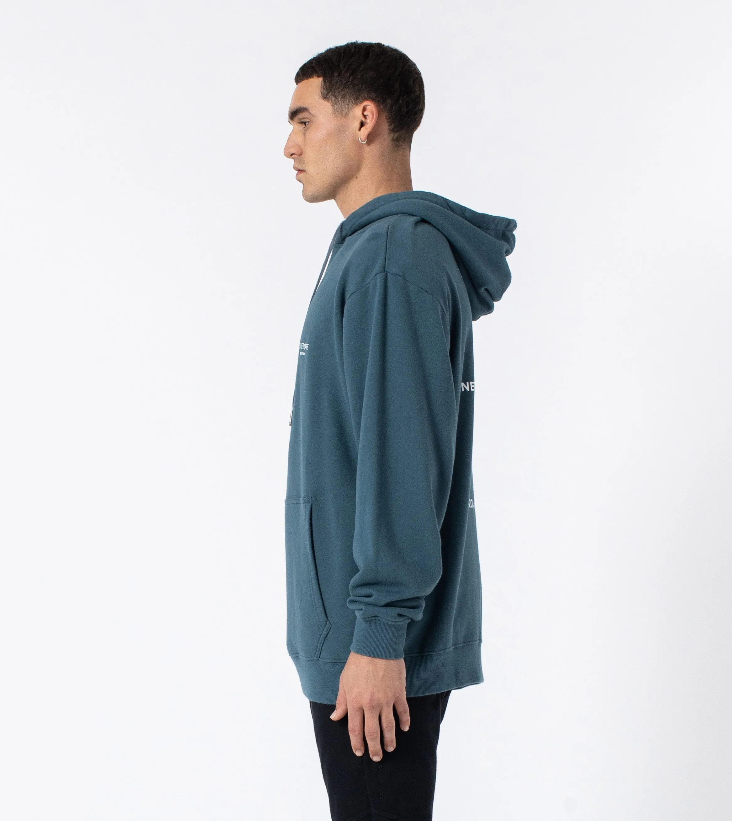 ZRGH Orgo Hood Sweat Dk Aqua